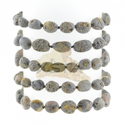 Raw grey amber bracelet